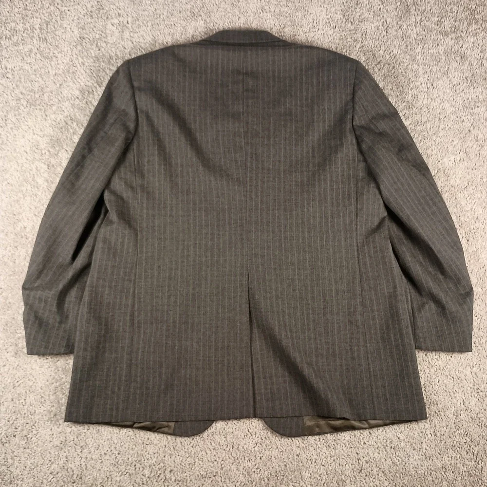 Vintage David Barry 42R 36x29 Men's Suit Grey 4 Color Pinstripe Wool Blend